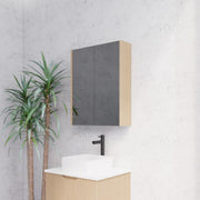 RIVA GENEVA FLUTED American Oak Mirror Shaving Cabinet 600mm - Beyond Bathware