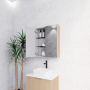 RIVA GENEVA FLUTED American Oak Mirror Shaving Cabinet 600mm - Beyond Bathware