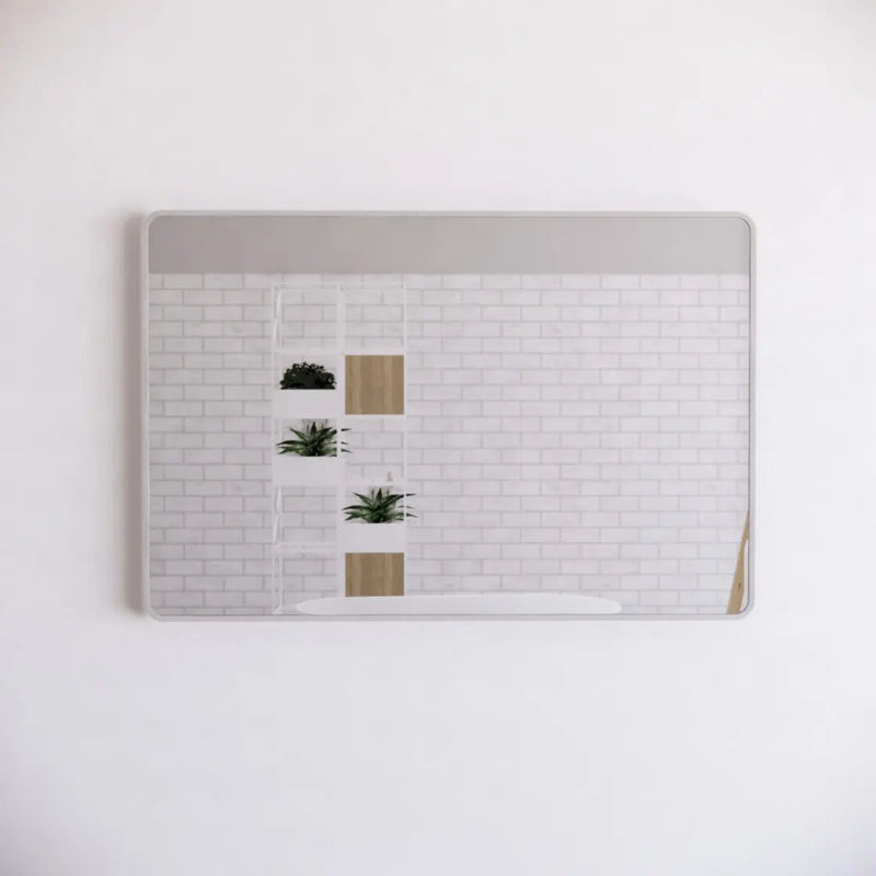 ABS Riva - Riva Framed Rectangle Mirror 1200mm - Brushed Nickel - Aqualux Bathrooms