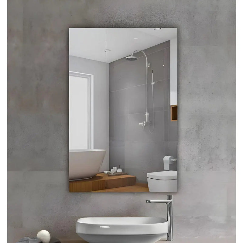 ABS Riva - Riva Pencil Edge Frameless Rectangle Mirror 600mm (No Hook) - Aqualux Bathrooms