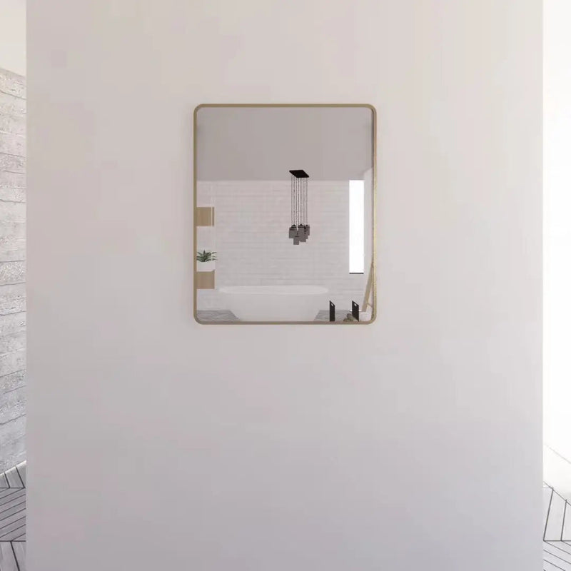 ABS Riva - Riva Framed Rectangle Mirror 900mm - Gold Framed - Aqualux Bathrooms