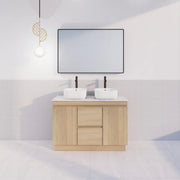 ABS Riva - Riva MFL2 Double Bowl Freestanding Vanity 1200mm - Light Oak - Aqualux Bathrooms