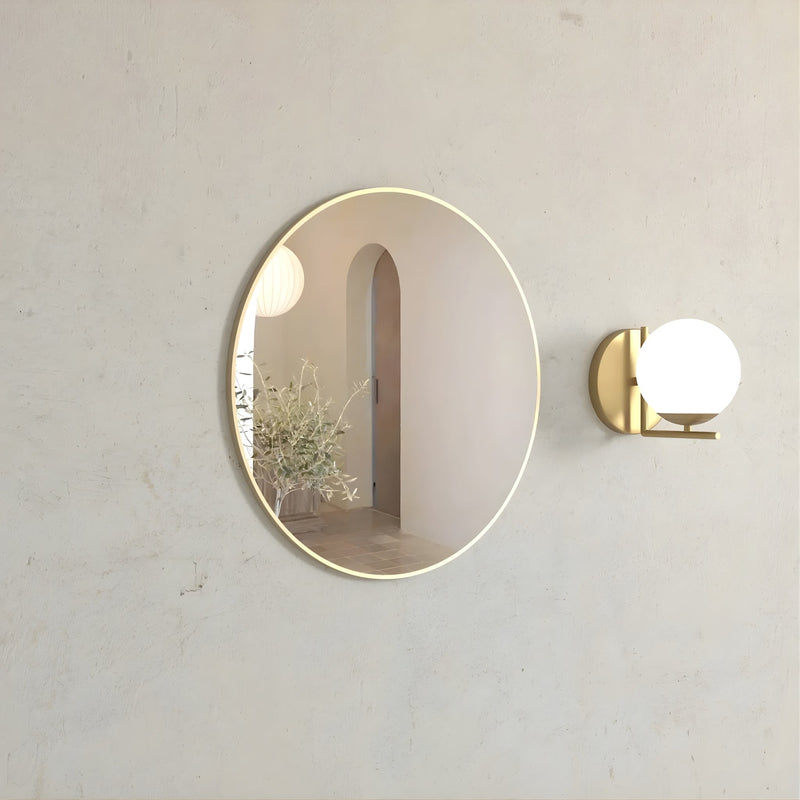 OTTI LONDON METAL FRAMED TUFFI MIRROR BRUSHED GOLD 700X700MM