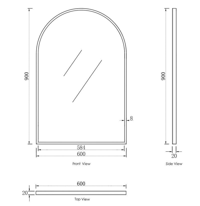 OTTI ARCHIE METAL FRAMED MIRROR GOLD 600X900MM