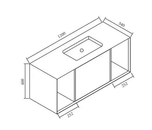 Mercio - MIO & MI Series Designer Bathroom Cabinet 120cm - Aqualux Bathrooms