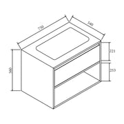 Mercio - MIO & MI Series Designer Bathroom Cabinet 75cm - Aqualux Bathrooms