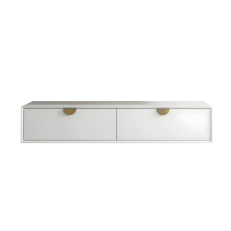 OTTI MOONLIGHT WHITE 1500MM DOUBLE BOWL WALL HUNG CABINET AND BASIN
