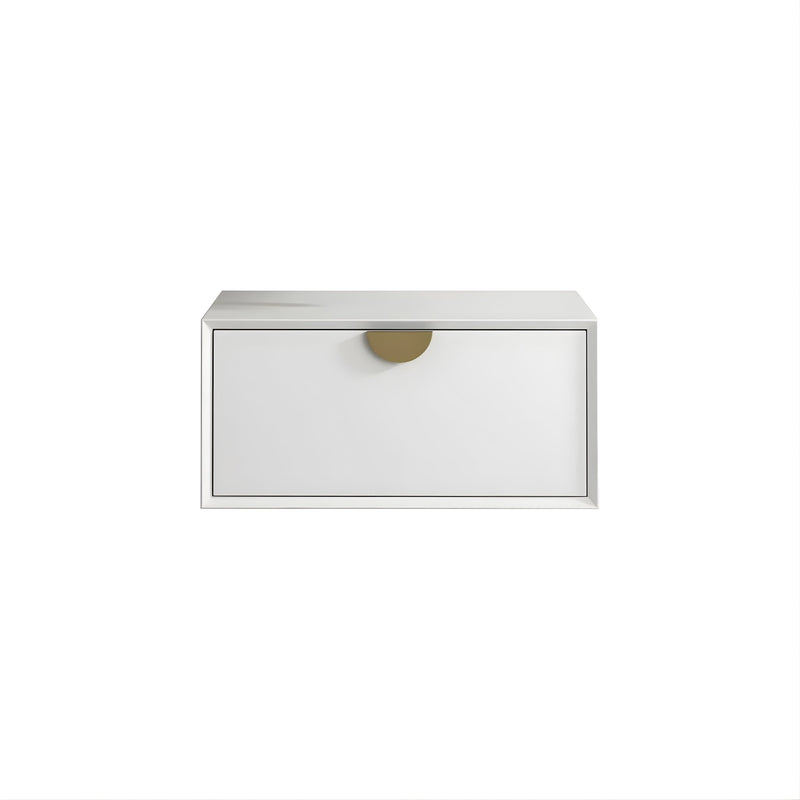 OTTI MOONLIGHT WHITE 600MM SINGLE BOWL WALL HUNG CABINET AND BASIN