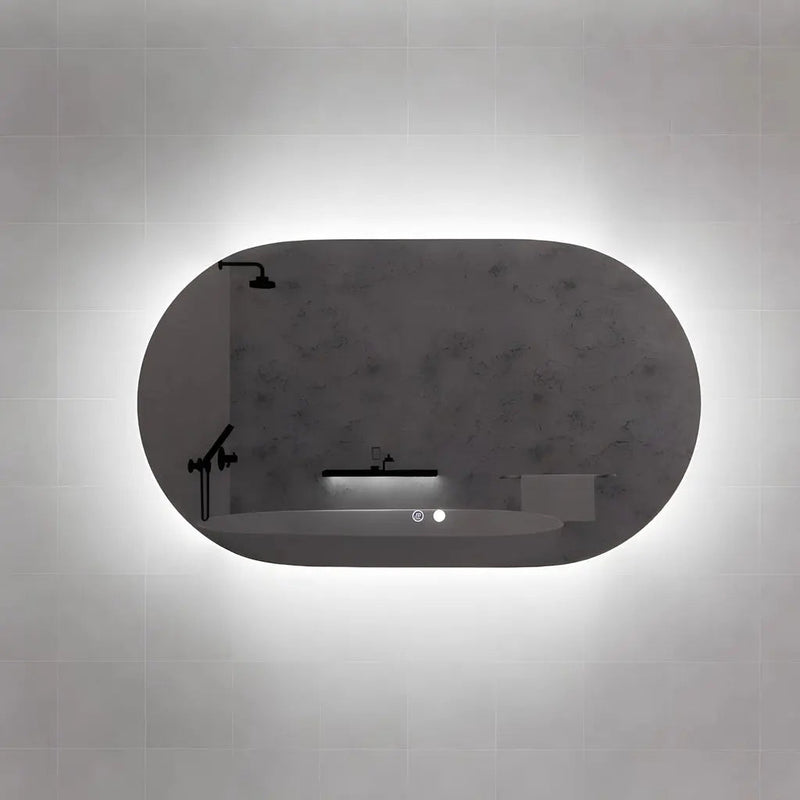 ABS Riva - Riva O2 Frameless Oval Led Mirror With 3 Colour Lights Backlit 1200mm - Aqualux Bathrooms