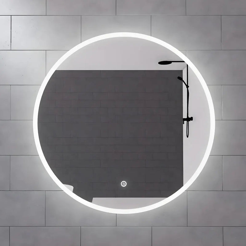 ABS Riva - Riva R2 Frameless Round Led Mirror With 3 Colour Lights Frontlit 800mm - Aqualux Bathrooms
