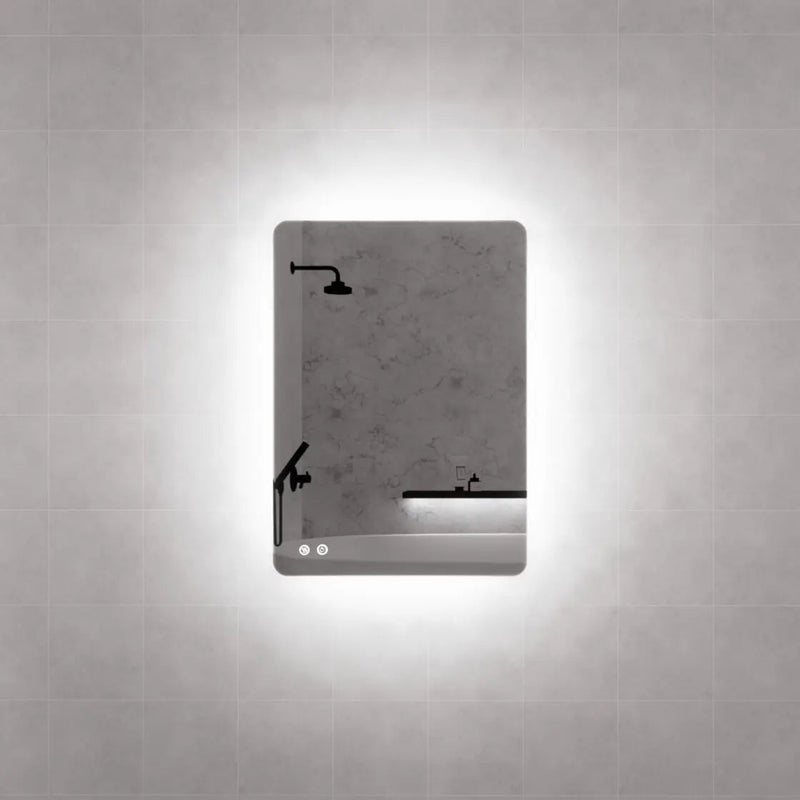 ABS Riva - Riva S5 Frameless Rectangle LED Mirror With 3 Colour Lights Backlit 500mm - Aqualux Bathrooms