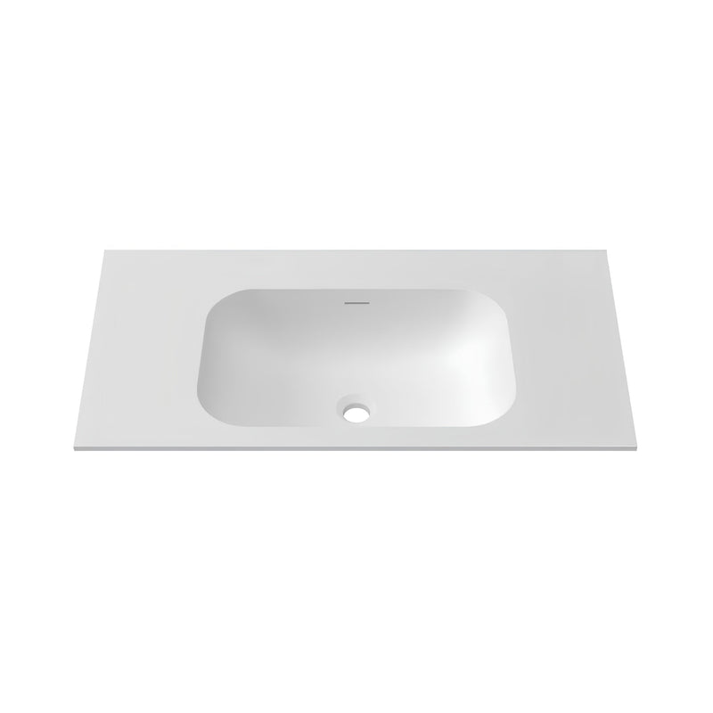 OTTI CHLOE SILK MATTE WHITE UNDERMOUNT SINGLE VANITY SOLID SURFACE STONE TOP WITH BASIN (MULTIPLE SIZES AVAILABLE)