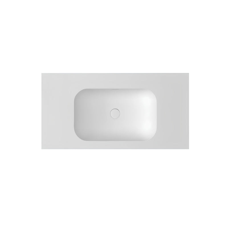 OTTI CHLOE SILK MATTE WHITE UNDERMOUNT SINGLE VANITY SOLID SURFACE STONE TOP WITH BASIN (MULTIPLE SIZES AVAILABLE)