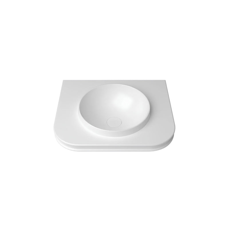 OTTI HAVANA ENGLISH EDGE MATTE WHITE UNDERMOUNT SINGLE VANITY TOP WITH ROUND BASIN (MULTIPLE SIZES AVAILABLE)