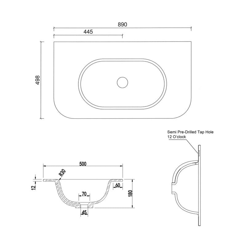OTTI HAVANA CHLOE SILK MATTE WHITE UNDERMOUNT SINGLE VANITY SOLID SURFACE STONE TOP WITH BASIN (MULTIPLE SIZES AVAILABLE)