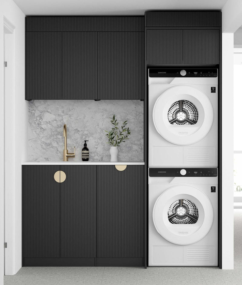 OTTI MARLO MATTE BLACK 630MM BASE LAUNDRY CABINET