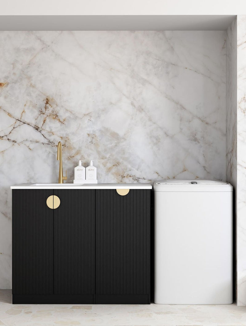 OTTI MARLO MATTE BLACK 630MM BASE LAUNDRY CABINET