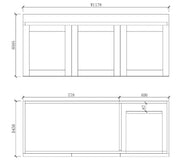 ABS Riva - Riva Miami Wall Hung Single Bowl Vanity 1200mm - Matt white - Aqualux Bathrooms
