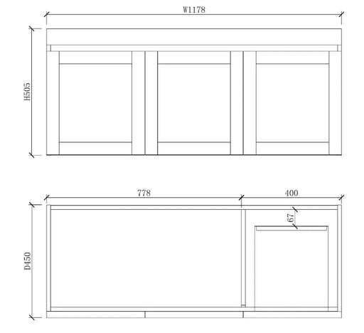 ABS Riva - Riva Miami Wall Hung Single Bowl Vanity 1200mm - Matt white - Aqualux Bathrooms