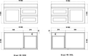 ABS Riva - Riva Miami Wall Hung Vanity 900mm - Matt white - Aqualux Bathrooms