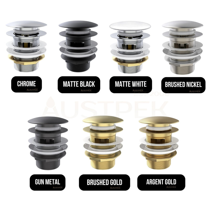 OTTI MUSHROOM PULL-OUT/POP-UP OVERFLOW BATHTUB WASTE 40MM ARGENT GOLD