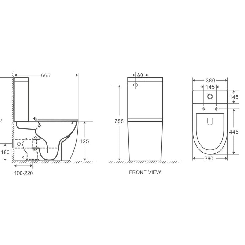 Mercio Norton Rimless Back To Wall Toilet Suite - Aqualux Bathrooms- Mercio