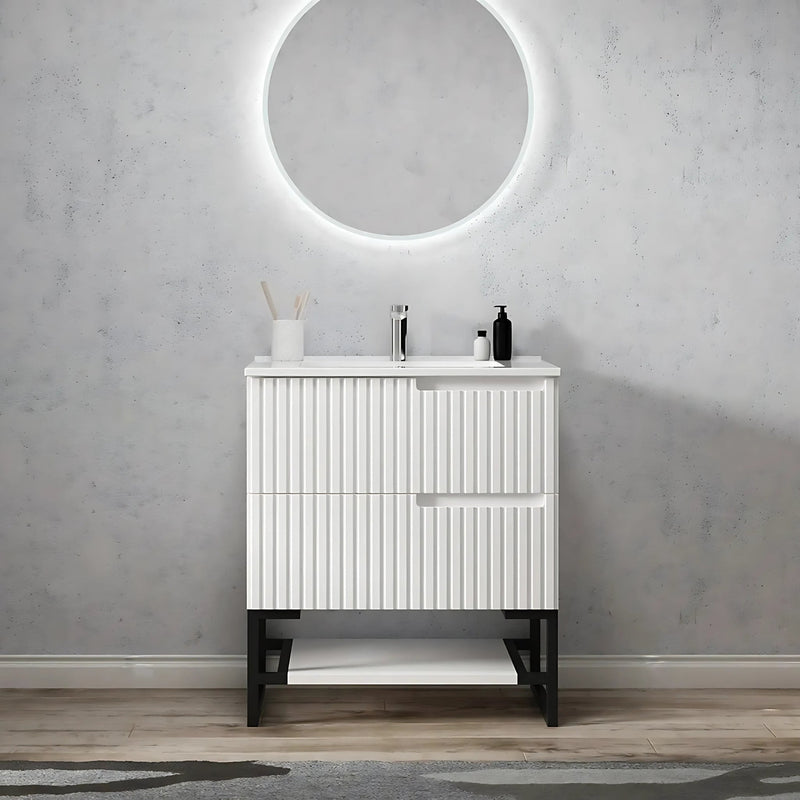 OTTI NOOSA MATTE WHITE 750MM SINGLE BOWL FLOOR STANDING VANITY