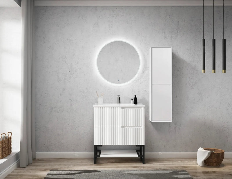 OTTI NOOSA WALL HUNG TALL BOY MATTE WHITE 350MM X 1200MM