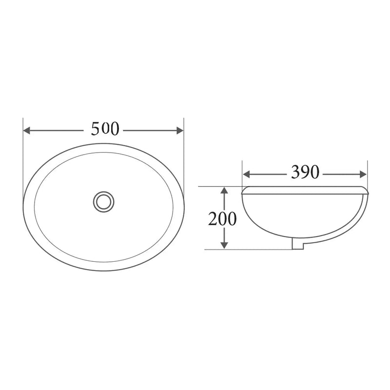Nue R59 Under Counter Basin - Aqualux Bathrooms- Mercio