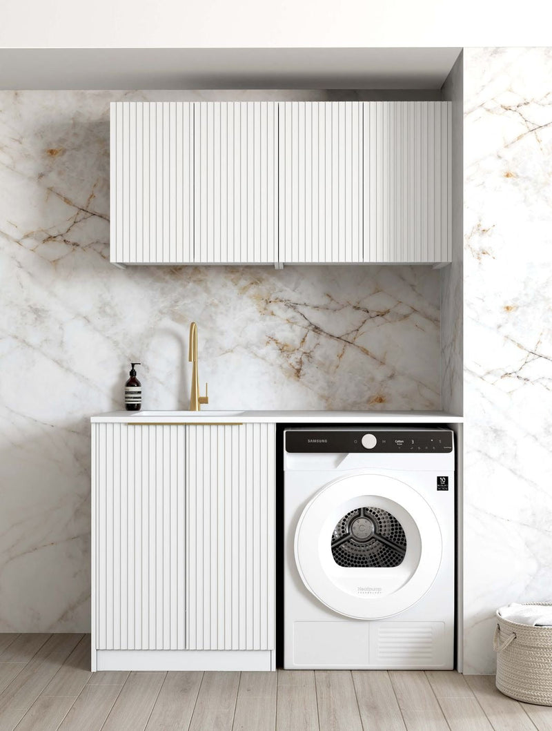 OTTI NOOSA MATTE WHITE FLUTED 630MM WALL LAUNDRY CABINET