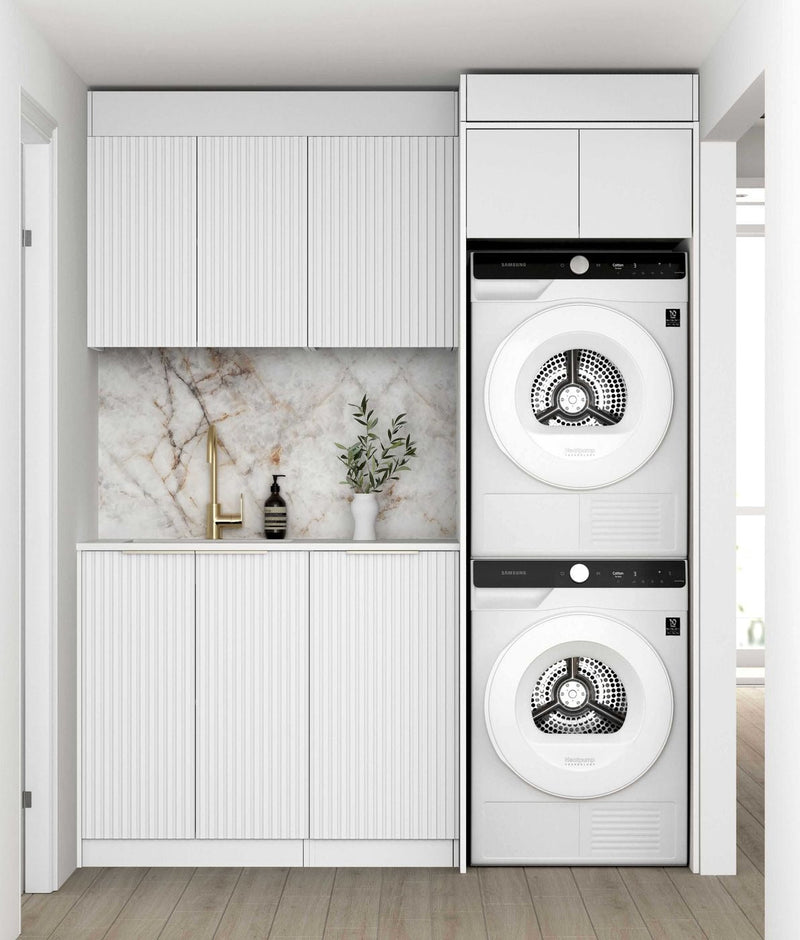 OTTI NOOSA MATTE WHITE FLUTED 415MM WALL LAUNDRY CABINET