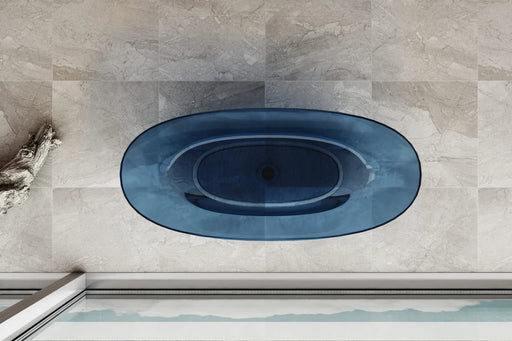 ABS Riva - Riva Noto Oval Shape Transparent Freestanding Bathtub 1700mm - Custom Colours - Aqualux Bathrooms