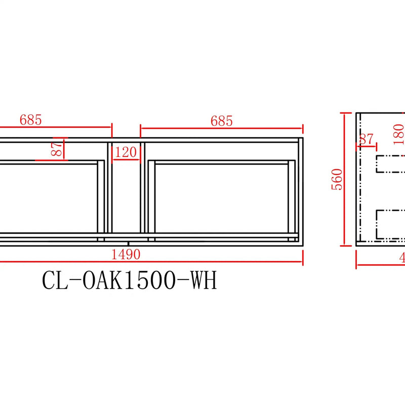 Stella Wall Hung Vanity 1500 - Aqualux Bathrooms- Poseidon