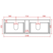 Stella PVC Wall Hung Vanity 1500 - Aqualux Bathrooms- Poseidon