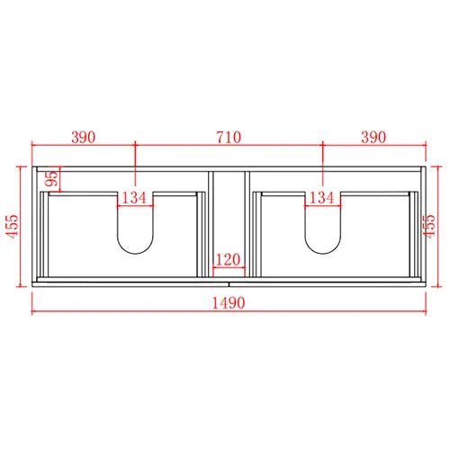 Stella PVC Wall Hung Vanity 1500 - Aqualux Bathrooms- Poseidon
