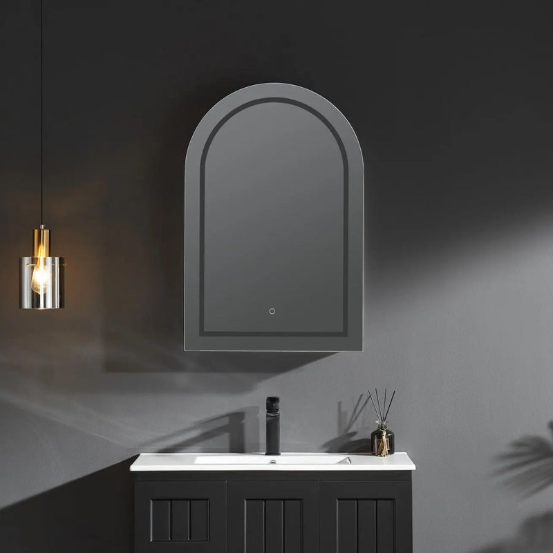 Olivia Mirror Door Shaving Cabinet Arch 600mm - Aqualux Bathrooms- Poseidon