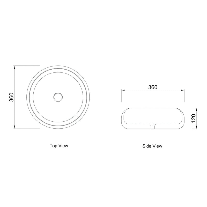 OTTI LAGUNA ABOVE COUNTER BASIN GLOSS WHITE 360MM