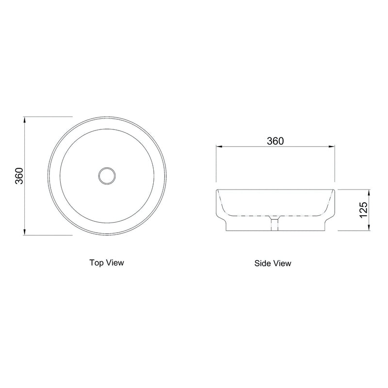 OTTI CHLOE ABOVE COUNTER BASIN MATTE WHITE 360MM