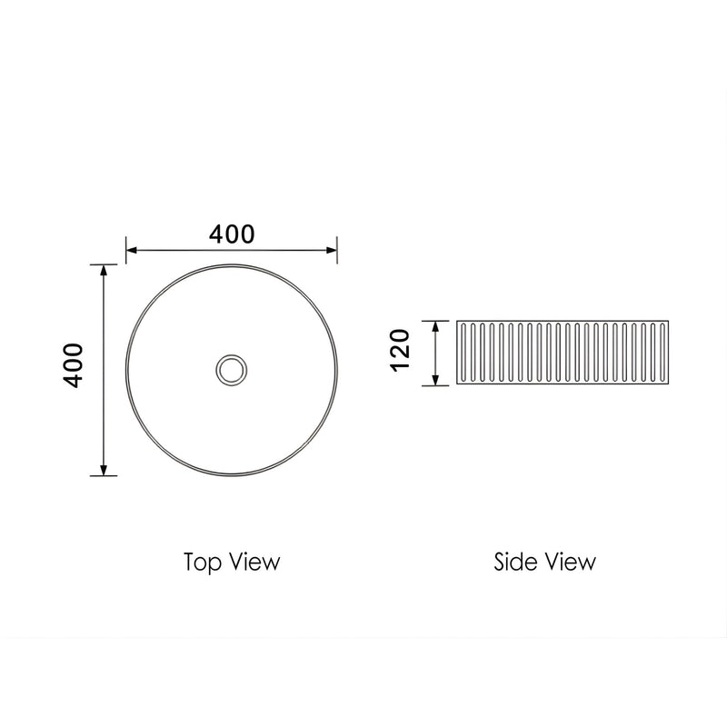 OTTI MARLO ROUND BASIN MATTE BLACK 400MM