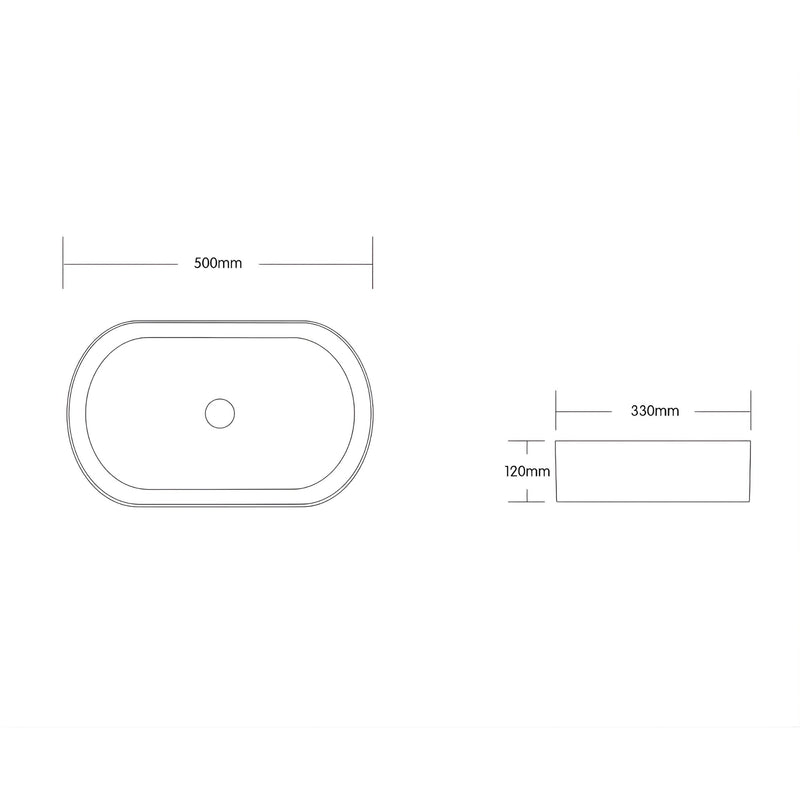 OTTI QUAY OVAL ABOVE COUNTER BASIN GLOSS CARRARA 500MM