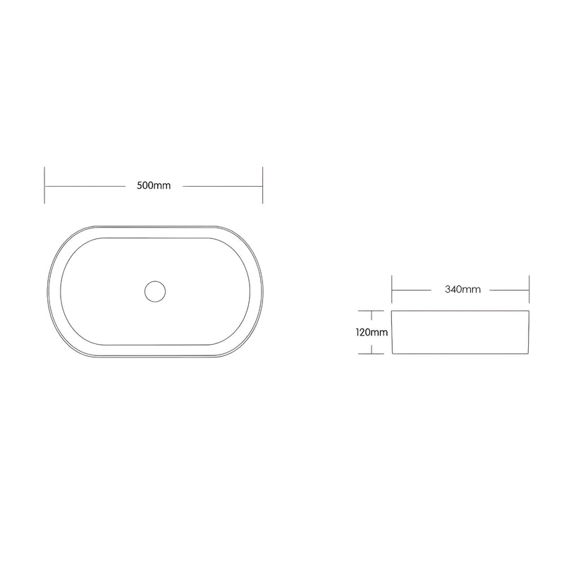 OTTI QUAY OVAL ABOVE COUNTER BASIN CARBON GREY 500MM