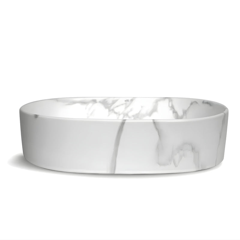 OTTI QUAY OVAL ABOVE COUNTER BASIN MATTE CARRARA 500MM