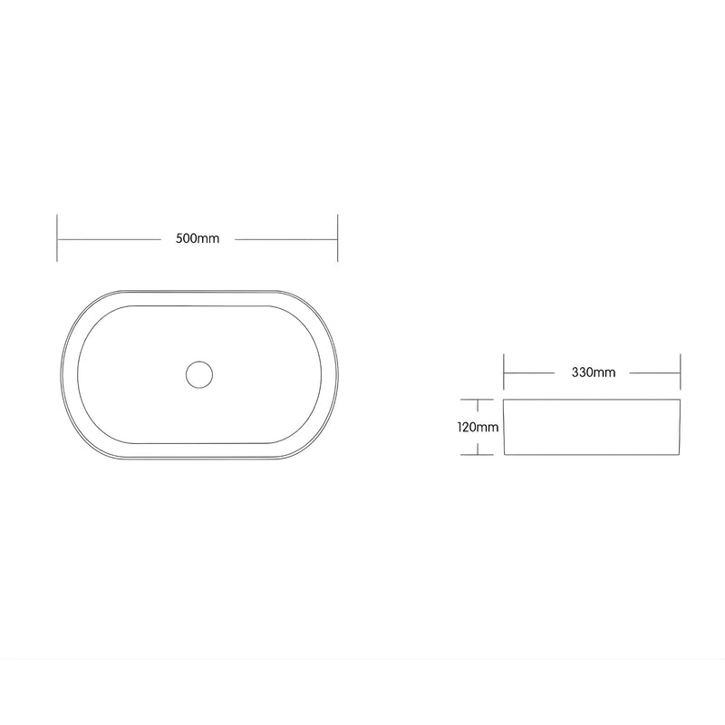 OTTI QUAY OVAL BASIN GLOSS WHITE 500MM