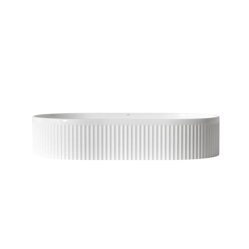 OTTI KENSINGTON FLUTED ABOVE COUNTER CERAMIC BASIN GLOSS WHITE 560MM