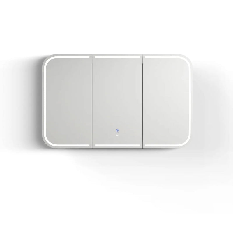 OTTI NEWPORT MATTE WHITE LED SHAVING CABINET WITH POWERPOINT 1200X750MM