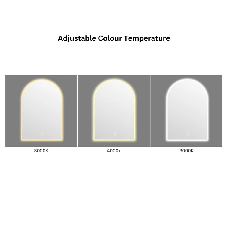 OTTI NOOSA METAL FRAMED LED MIRROR MATTE WHITE 450X900MM