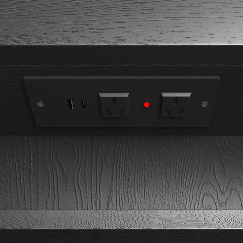 OTTI NOOSA BLACK OAK LED SHAVING CABINET WITH POWERPOINT 450X900MM