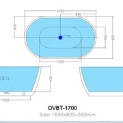 Cocoon Overflow Freestanding Bathtub - Overflow - Aqualux Bathrooms- Poseidon