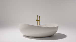 Pietra Bianca Onda Freestanding Stone Bath - view 2