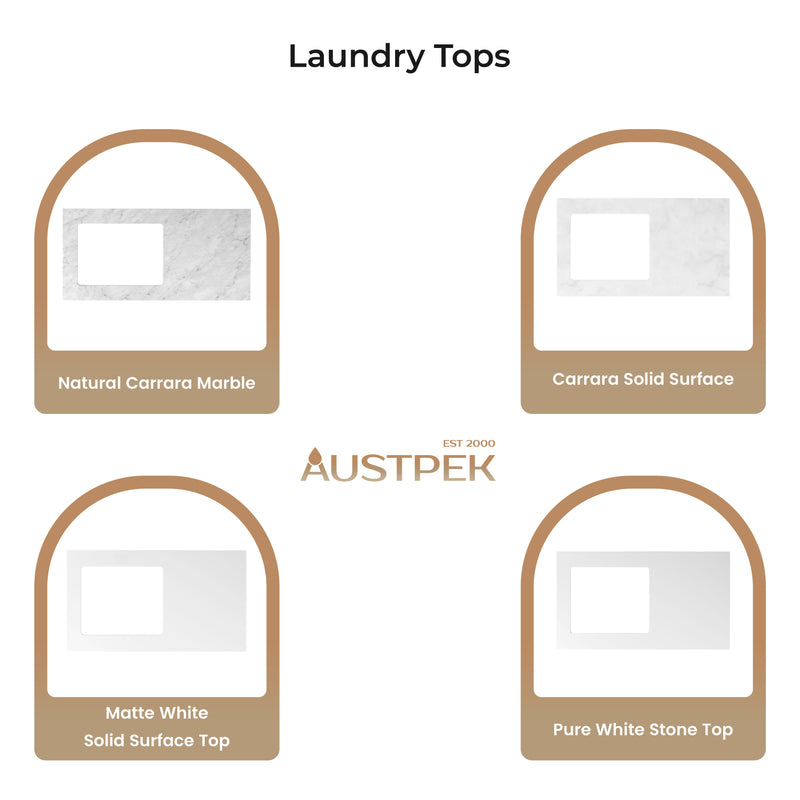 OTTI BONDI MATTE WHITE 1300MM LAUNDRY AND WALL CABINET WITH STONE TOP & SINK (PACKAGE-B)